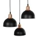 GloboStar® ΗUT 203-0146 Vintage Κρεμαστό Φωτιστικό Καμπάνα Τρίφωτο 3 x E27 IP20 Μαύρο με Χρυσό Πλαστικό - Μ40 x Π40 x Υ76cm