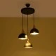 GloboStar® ΗUT 203-0146 Vintage Κρεμαστό Φωτιστικό Καμπάνα Τρίφωτο 3 x E27 IP20 Μαύρο με Χρυσό Πλαστικό - Μ40 x Π40 x Υ76cm