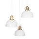 GloboStar® ΗUT 203-0148 Vintage Κρεμαστό Φωτιστικό Καμπάνα Τρίφωτο 3 x E27 IP20 Λευκό με Χρυσό Πλαστικό - Μ40 x Π40 x Υ76cm