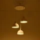 GloboStar® ΗUT 203-0148 Vintage Κρεμαστό Φωτιστικό Καμπάνα Τρίφωτο 3 x E27 IP20 Λευκό με Χρυσό Πλαστικό - Μ40 x Π40 x Υ76cm