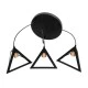 GloboStar® TRIANGLE 203-0162 Vintage Κρεμαστό Φωτιστικό Καμπάνα Τρίφωτο 3 x E27 IP20 Μαύρο με Χρυσό Πλαστικό - Μ50 x Π50 x Υ80cm