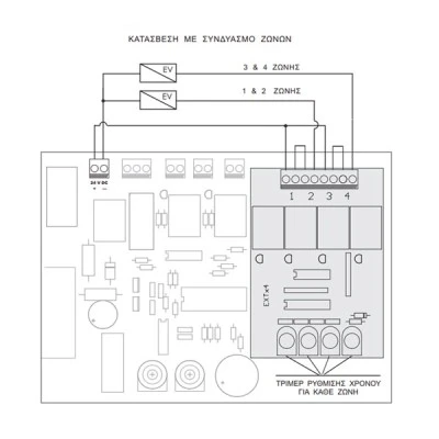 Πλακέτα για τους πίνακες FP-404,FP-412 & FP-424 με TIMER & RELAY εξόδου κατάσβεσης EDY FP-404 TIMER