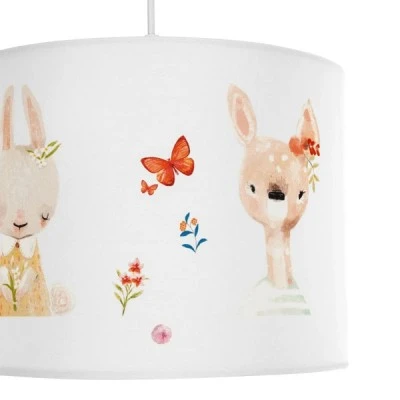 GloboStar® GIRLSCLUB 204-0010 Παιδικό Κρεμαστό Φωτιστικό Φιγούρα Μονόφωτο 1 x E27 IP20 Λευκό Ύφασμα - Μ28 x Π28 x Υ70cm