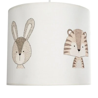 GloboStar® BEAR 204-0021 Παιδικό Κρεμαστό Φωτιστικό Φιγούρα Μονόφωτο 1 x E27 IP20 Λευκό Ύφασμα - Μ24 x Π24 x Υ70cm