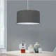 GloboStar® LOFTY 204-0093 Μοντέρνο Κρεμαστό Φωτιστικό Kαπέλο Μονόφωτο 1 x E27 IP20 Γκρι Ύφασμα - Μ38 x Π38 x Υ70cm