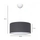 GloboStar® LOFTY 204-0093 Μοντέρνο Κρεμαστό Φωτιστικό Kαπέλο Μονόφωτο 1 x E27 IP20 Γκρι Ύφασμα - Μ38 x Π38 x Υ70cm