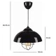 GloboStar® PATRICK 204-0109 Μοντέρνο Κρεμαστό Φωτιστικό Πλέγμα Μονόφωτο 1 x E27 IP20 Μαύρο Μέταλλο - Μ25 x Π25 x Υ55cm