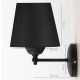 GloboStar® PAM 204-0113 Μοντέρνο Επιτοίχειο Φωτιστικό Aπλίκα Μονόφωτο 1 x E27 IP20 Μαύρο Μέταλλο με Μαύρο Ύφασμα - Μ23 x Π23 x Υ17cm