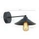 GloboStar® CATERPILLAR 204-0115 Μοντέρνο Επιτοίχειο Φωτιστικό Απλίκα Μονόφωτο 1 x E27 IP20 Μαύρο Μέταλλο - Μ21,5 x Π21,5 x Υ27cm