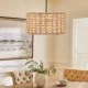  Boho κρεμαστό φωτιστικό καπέλο μονόφωτο 1 x E27 IP20 μπεζ Rattan με διάσταση Μ30 x Π30 x Υ16cm