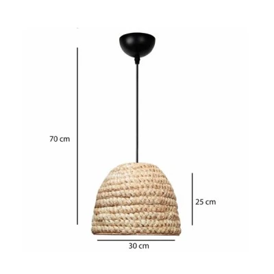 Φωτιστικό κρεμαστό καμπάνα MEKA Boho μονόφωτο 1 x E27 IP20 μπεζ Rattan με διάσταση Μ30 x Π30 x Υ25cm Φωτιστικό κρεμαστό καμπάνα MEKA Boho μονόφωτο 1 x E27 IP20 μπεζ Rattan με διάσταση Μ30 x Π30 x Υ25cm