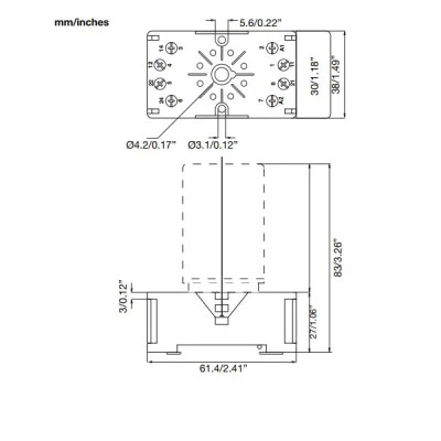 Βάση για ρελέ 8 ποδιών CARLO GAVAZZI ZPD8A