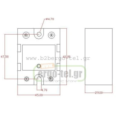 Μονοφασικό SSR ρελέ (SOLID STATE RELAY) SSR-24025D INTAW 4-32VDC έξοδος ACS1 25A/230VAC