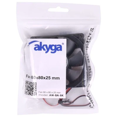Ανεμιστήρας Η/Υ AKYGA AW-8A-BK 80mm 37 m3/ h αθόρυβος max. 25 dB
