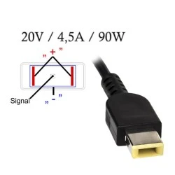 Τροφοδοτικό για laptop AKYGA AK-ND-29 LENOVO 20V 4,5A 90W με square yellow βύσμα