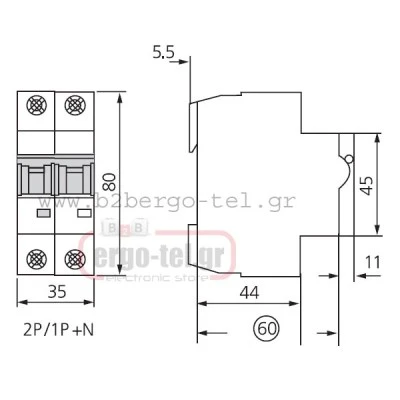 Αυτόματη διπολική ασφάλεια DC UKB7-16/2-DC ΡΕΥΜΑΤΟΣ 2X16A 440VDC 6KA για φωτοβολταϊκά Αυτόματη διπολική ασφάλεια DC UKB7-16/2-DC ΡΕΥΜΑΤΟΣ 2X16A 440VDC 6KA για φωτοβολταϊκά