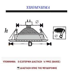 Φωτιστικό σποτ χωνευτό στρογγυλό 88x56mm βαθύ σταθερό λευκό για λάμπες GU10