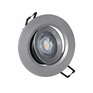 Φωτιστικό LED σποτ ψευδοροφής 5W 230V ασημί πλαστικό στρόγγυλο 4000k ενδιάμεσο λευκό φως 400lumen