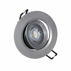 Φωτιστικό LED σποτ ψευδοροφής 7W 230V ασημί πλαστικό στρόγγυλο 3000k θερμό λευκό φως 560lumen
