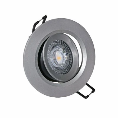 Φωτιστικό LED σποτ ψευδοροφής 5W 230V ασημί πλαστικό στρόγγυλο 4000k ενδιάμεσο λευκό φως 400lumen Φωτιστικό LED σποτ ψευδοροφής 5W 230V ασημί πλαστικό στρόγγυλο 4000k ενδιάμεσο λευκό φως 400lumen