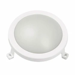 Led απλίκα λευκή στρόγγυλη πλαστική 6W 420Lm 4000k ενδιάμεσο λευκό φως στεγανή ΙΡ54