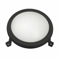 Led απλίκα μαύρη στρόγγυλη πλαστική 6W 420Lm 4000k ενδιάμεσο λευκό φως στεγανή ΙΡ54
