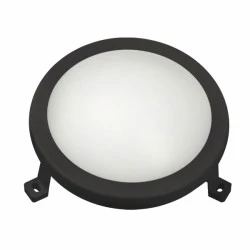 Led απλίκα μαύρη στρόγγυλη πλαστική 6W 420Lm 4000k ενδιάμεσο λευκό φως στεγανή ΙΡ54
