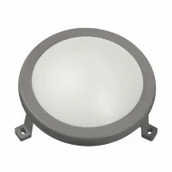 Led απλίκα γκρι στρόγγυλη πλαστική 6W 420Lm 4000k ενδιάμεσο λευκό φως στεγανή ΙΡ54