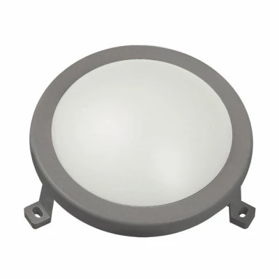 Led απλίκα γκρι στρόγγυλη πλαστική 12W 840Lm 4000k ενδιάμεσο λευκό φως στεγανή ΙΡ54
