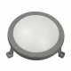 Led απλίκα γκρι στρόγγυλη πλαστική 12W 840Lm 4000k ενδιάμεσο λευκό φως στεγανή ΙΡ54