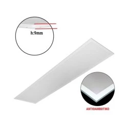 Led panel slim ψευδοροφής 40W 4000K ενδιάμεσο λευκό φως αντιθαμβωτικό 30x120cm 