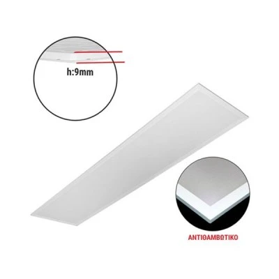 Led panel slim ψευδοροφής 40W 4000K ενδιάμεσο λευκό φως αντιθαμβωτικό 30x120cm 