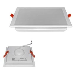 Led φωτιστικό ψευδοροφής λευκό τετράγωνο 15W 230V 1275lumen 4000k ενδιάμεσο λευκό φως δέσμης 120°
