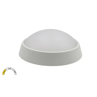 Πλαφονιέρα στρογγυλή LED 230V 15W με δυνατότητα ρύθμισης απόχρωσης φωτός CCT 180x72mm λευκή IP65
