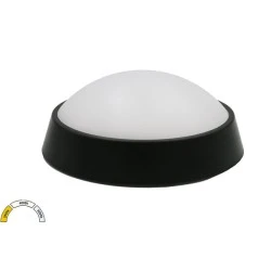 Πλαφονιέρα στρογγυλή LED 230V 15W με δυνατότητα ρύθμισης απόχρωσης φωτός CCT 180x72mm μαύρο χρώμα IP65
