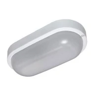 Led πλαφονιέρα λευκή οβάλ 8W 230V 4000k ενδιάμεσο φως 640lm με κάλυμμα ματ πολυκαρμπονάτ IP54