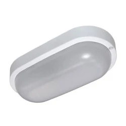 Led πλαφονιέρα λευκή οβάλ 12W 230V 4000k ενδιάμεσο φως 960lm με κάλυμμα ματ πολυκαρμπονάτ IP54