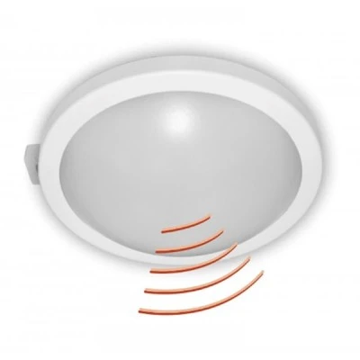 Led χελώνα στρογγυλή με ανιχνευτή κίνησης μικροκυμάτων 15W 230V 4000k ενδιάμεσο φως 1200lm IP64