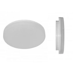 Led πλαφονιέρα λευκή στρογγυλή 18W 230V 4000k ενδιάμεσο φως 1800lm με κάλυμμα ματ πολυκαρμπονάτ IP54