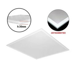 Φωτιστικό Led panel ψευδοροφής 50W 4000K ενδιάμεσο λευκό φως URG19 λευκό backlit 60x60cm 