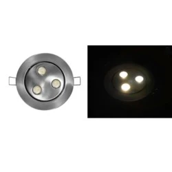 Led σποτ χωνευτό σατινέ αλουμινίου κινητό θερμό φως με 3 led των 3W και γωνία δέσμης 30°