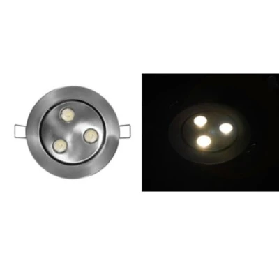 Led σποτ χωνευτό σατινέ αλουμινίου κινητό θερμό φως με 3 led των 3W και γωνία δέσμης 30° Led σποτ χωνευτό σατινέ αλουμινίου κινητό θερμό φως με 3 led των 3W και γωνία δέσμης 30°