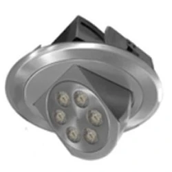Led σποτ χωνευτό αλουμινίου σατινέ κινητό με 6 led των 3W λευκό ψυχρό φως γωνία δέσμης 60°
