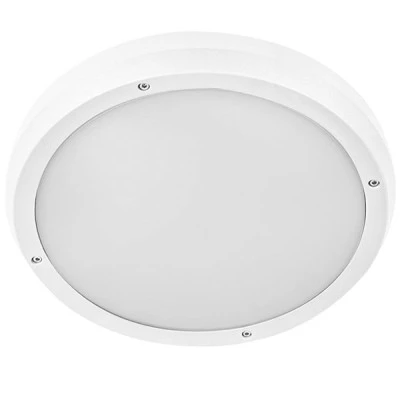 Πλαφονιέρα πλαστική στρόγγυλη λευκή Φ300mm με 2 ντουί Ε27 εξωτερικού χώρου στεγανή IP65 Πλαφονιέρα πλαστική στρόγγυλη λευκή Φ300mm με 2 ντουί Ε27 εξωτερικού χώρου στεγανή IP65