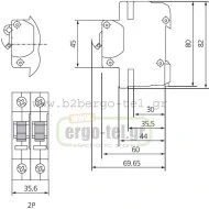 Γενικός ραγοδιακόπτης διπολικός (2P) 2Χ40Α KRIPAL UKC-40/2