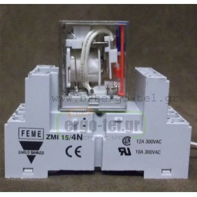 Μικρορελέ τετράγωνο 6A 4C/O CARLO GAVAZZI RMIA45 24V DC 14 ποδιών με ενσωματωμένο LED