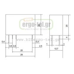 Ρελέ τυπωμένου κυκλώματος 12A CARLO GAVAZZI LCA001-24-10 1 επαφής PCB 24V DC