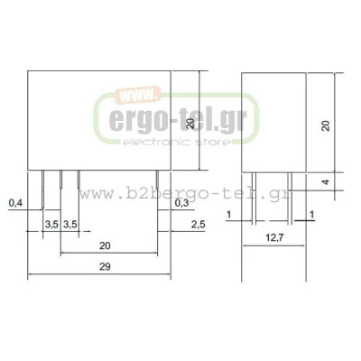 Ρελέ τυπωμένου κυκλώματος 12A CARLO GAVAZZI LCA001-24-10 1 επαφής PCB 24V DC