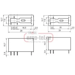 Ρελέ τυπωμένου κυκλώματος 12A RELPOL RM87.5024 1 επαφής PCB 24V AC