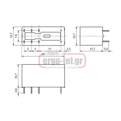 Ρελέ τυπωμένου κυκλώματος 8A 2 επαφών PCB 24V AC RELPOL RM84.5024 Ρελέ τυπωμένου κυκλώματος 8A 2 επαφών PCB 24V AC RELPOL RM84.5024